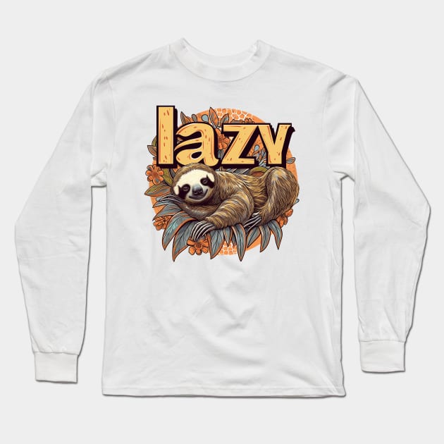 lazy Long Sleeve T-Shirt by Stephanie Francoeur Art